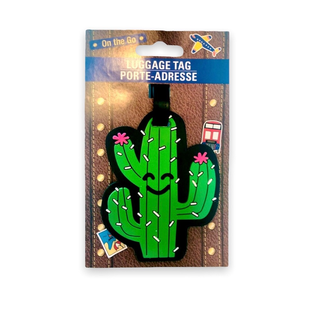 Smiling Cactus Silicone Luggage Tag